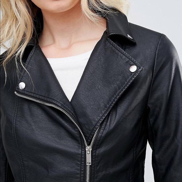 Brave Soul Tall PU Biker Jacket - Picture 2 of 4